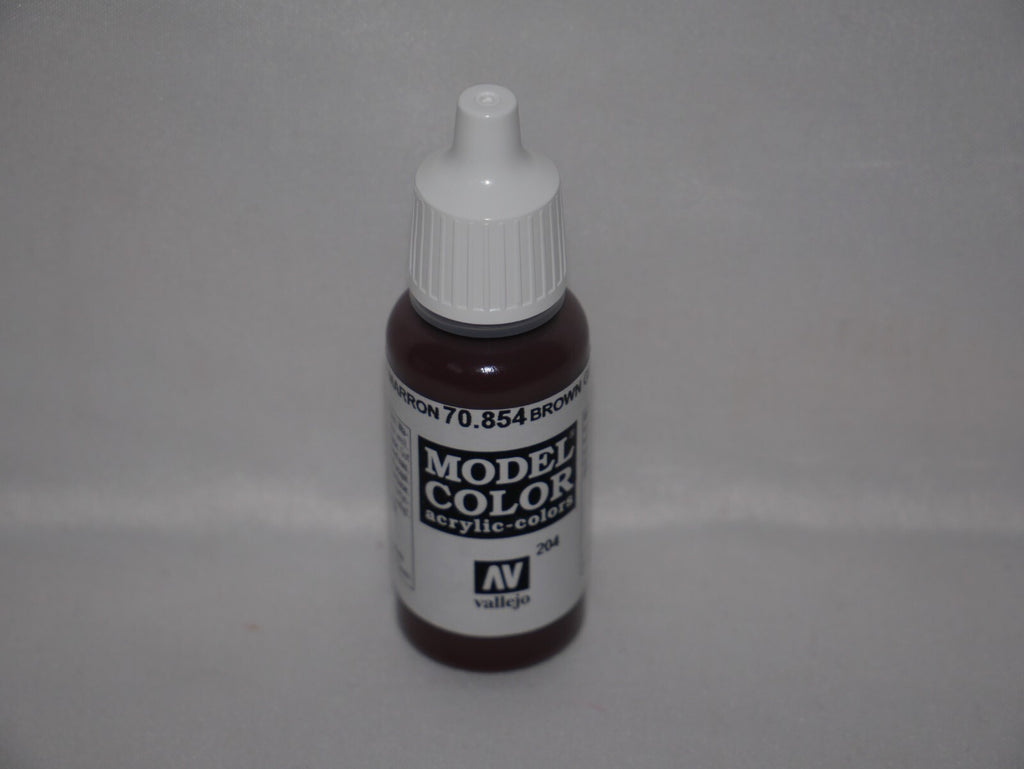 Vallejo Model Color Brown Glaze Acrylic 17ml/0.57 fl oz Dropper Bottle - 70.854