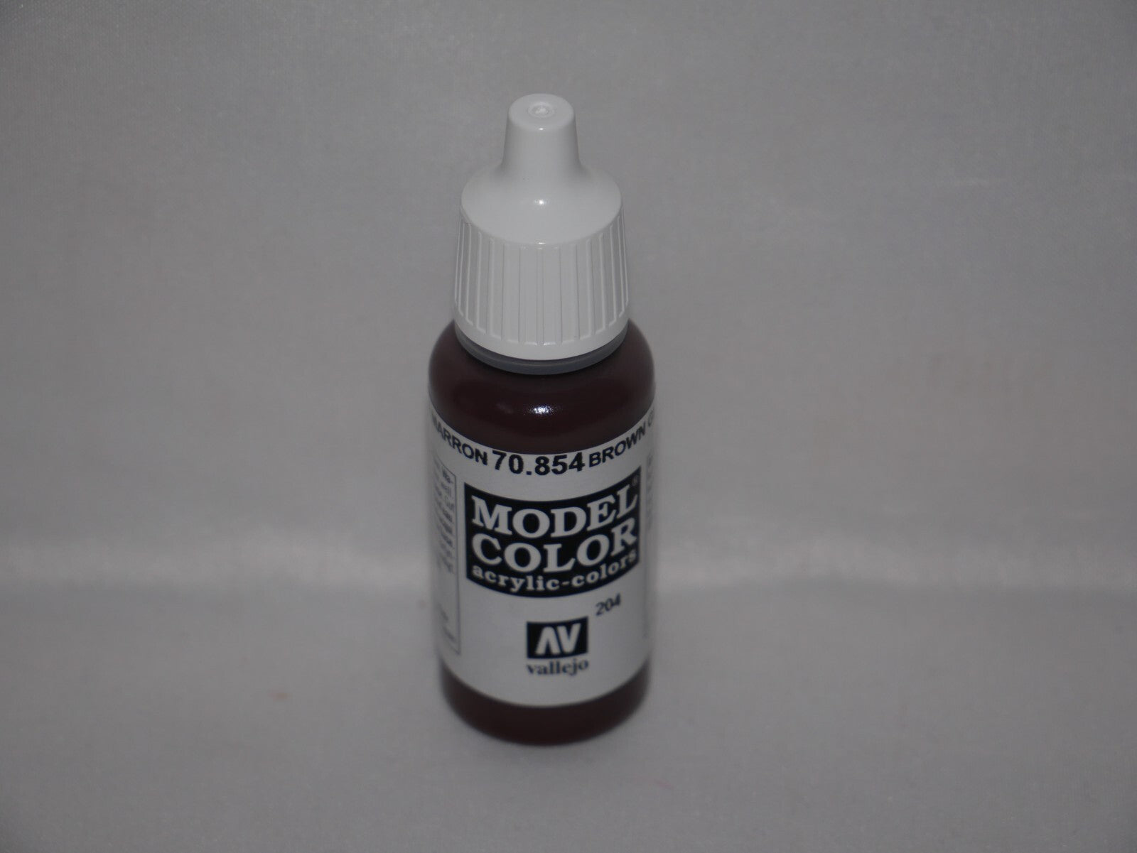Vallejo Model Color Brown Glaze Acrylic 17ml/0.57 fl oz Dropper Bottle - 70.854