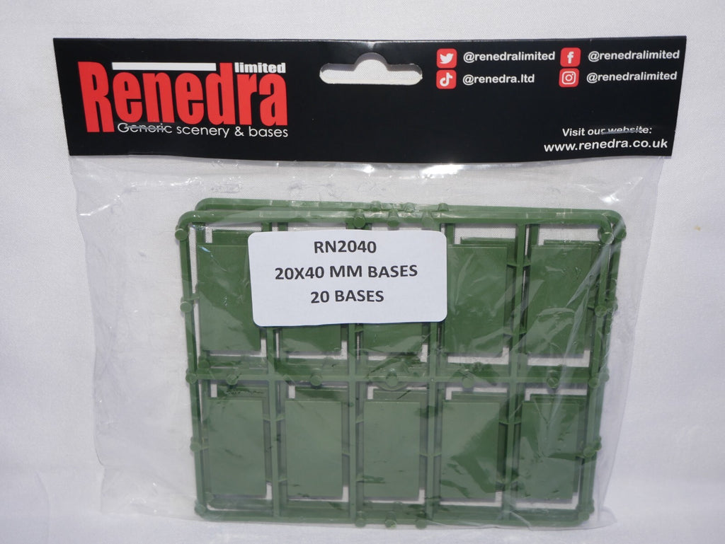 Renedra Limited Generic Scenery & Bases 20 x 40mm Bases 20 Per Pack - RN2040