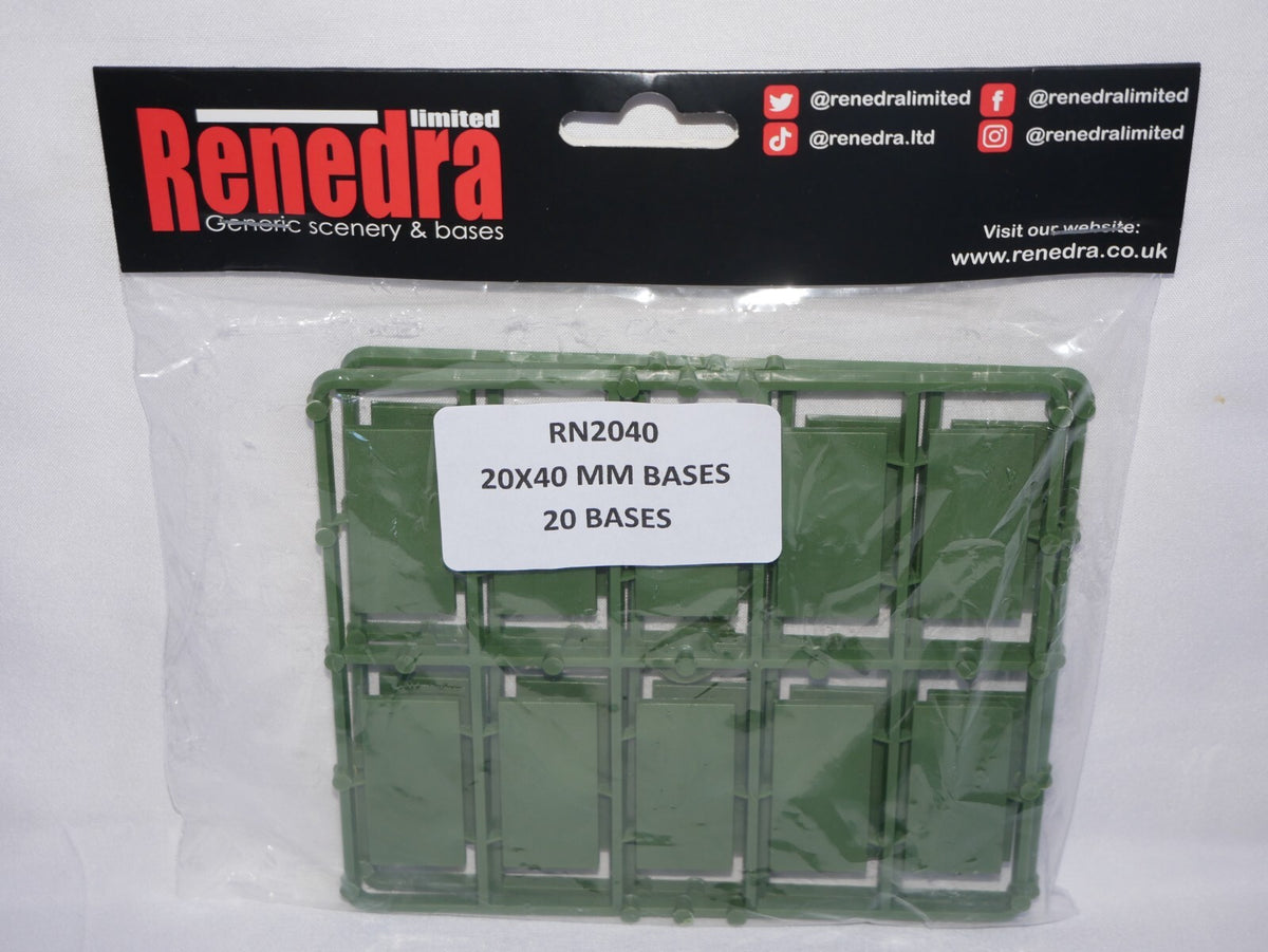 Renedra Limited Generic Scenery & Bases 20 x 40mm Bases 20 Per Pack - RN2040