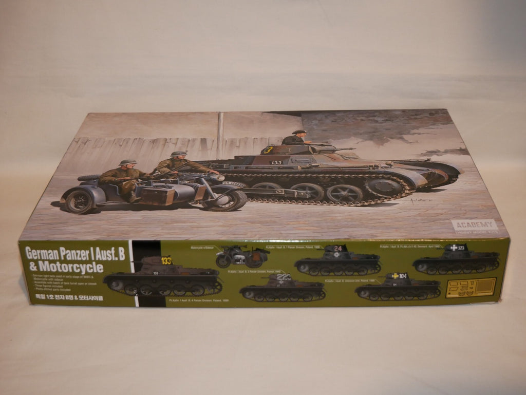 Academy 1:35 Scale WW2 German Panzer 1 Ausf.B & Motorcycle Skill Level 4 - 13556