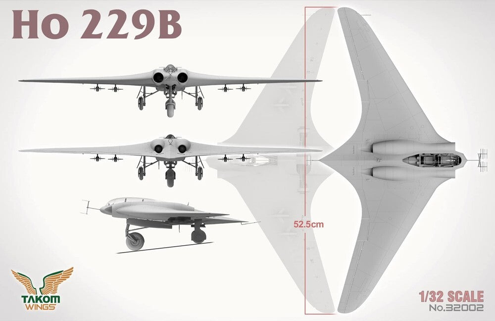Takom Wings 1:32 Scale German Air Force Horten Ho 229B Flying Wing Bomber 32002