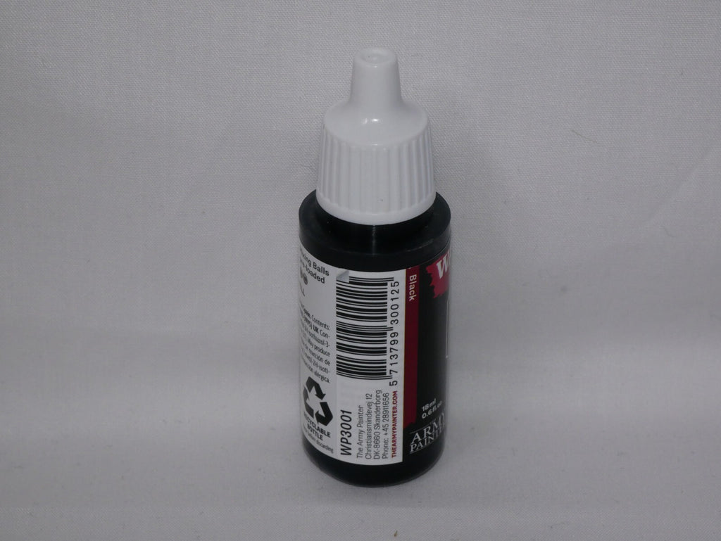 The Army Painter Warpaints Fanatic Acrylic Matt Black 18ml Dropper Bottle WP3001
