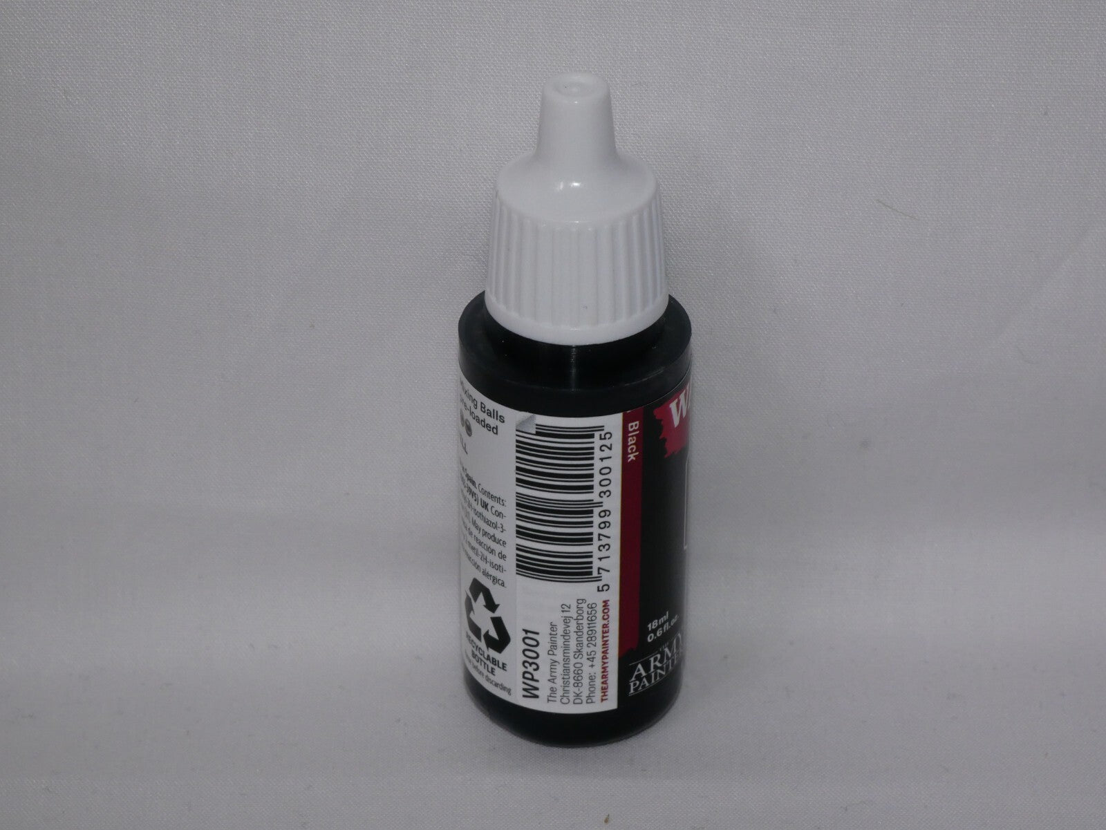The Army Painter Warpaints Fanatic Acrylic Matt Black 18ml Dropper Bottle WP3001