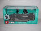 Burago 1:24 Scale Mercedes-AMG Petronas W14 With No.63 Russell Figure #18-28037R