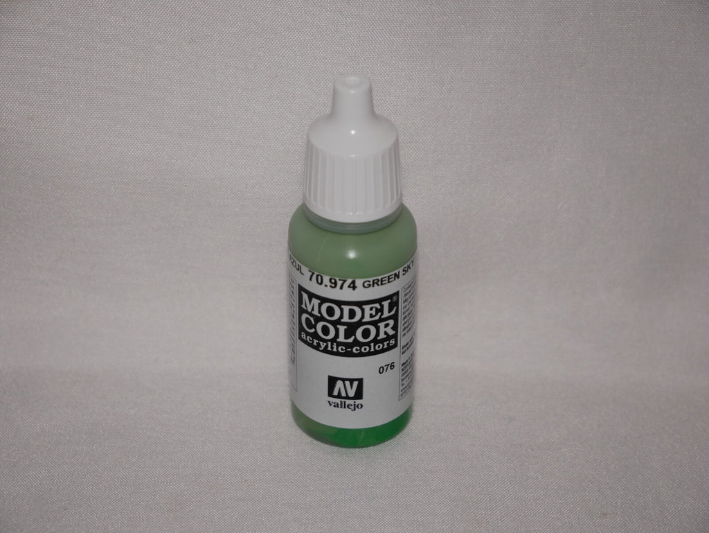 Vallejo Model Color Green Sky Acrylic 17ml/0.57 fl oz Dropper Bottle 70.974