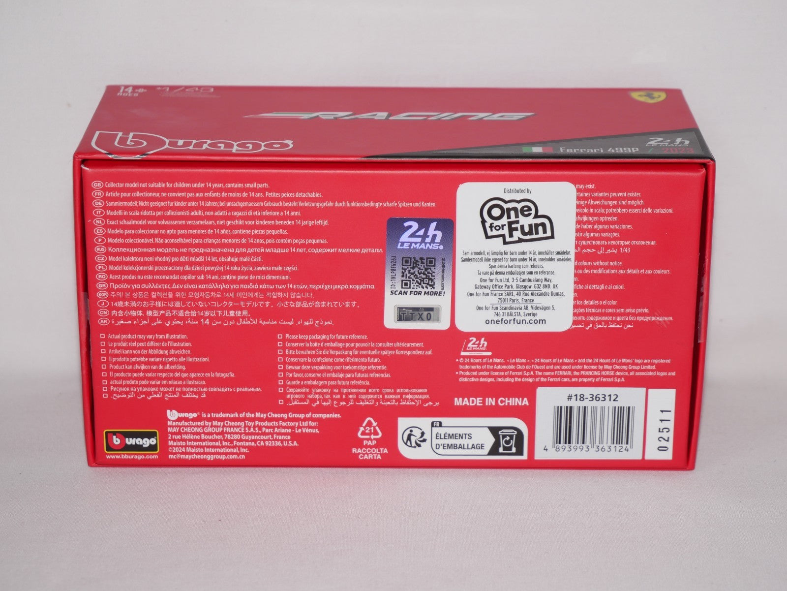 Burago 1:43 Ferrari Racing 499P Le Mans Hypercar 2023 AF Corse No.51 - #18-36312