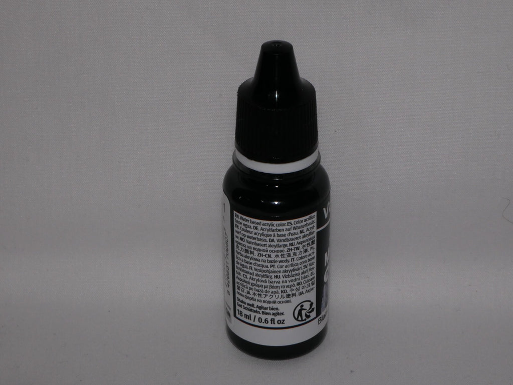 Vallejo Model Color Black Acrylic 18ml/0.6 fl oz Dropper Bottle - 70.950