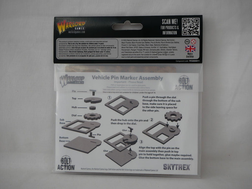 Warlord Games & Skytrex Bolt Action Laser Cut MDF Vehicle Pin Markers - 408800002