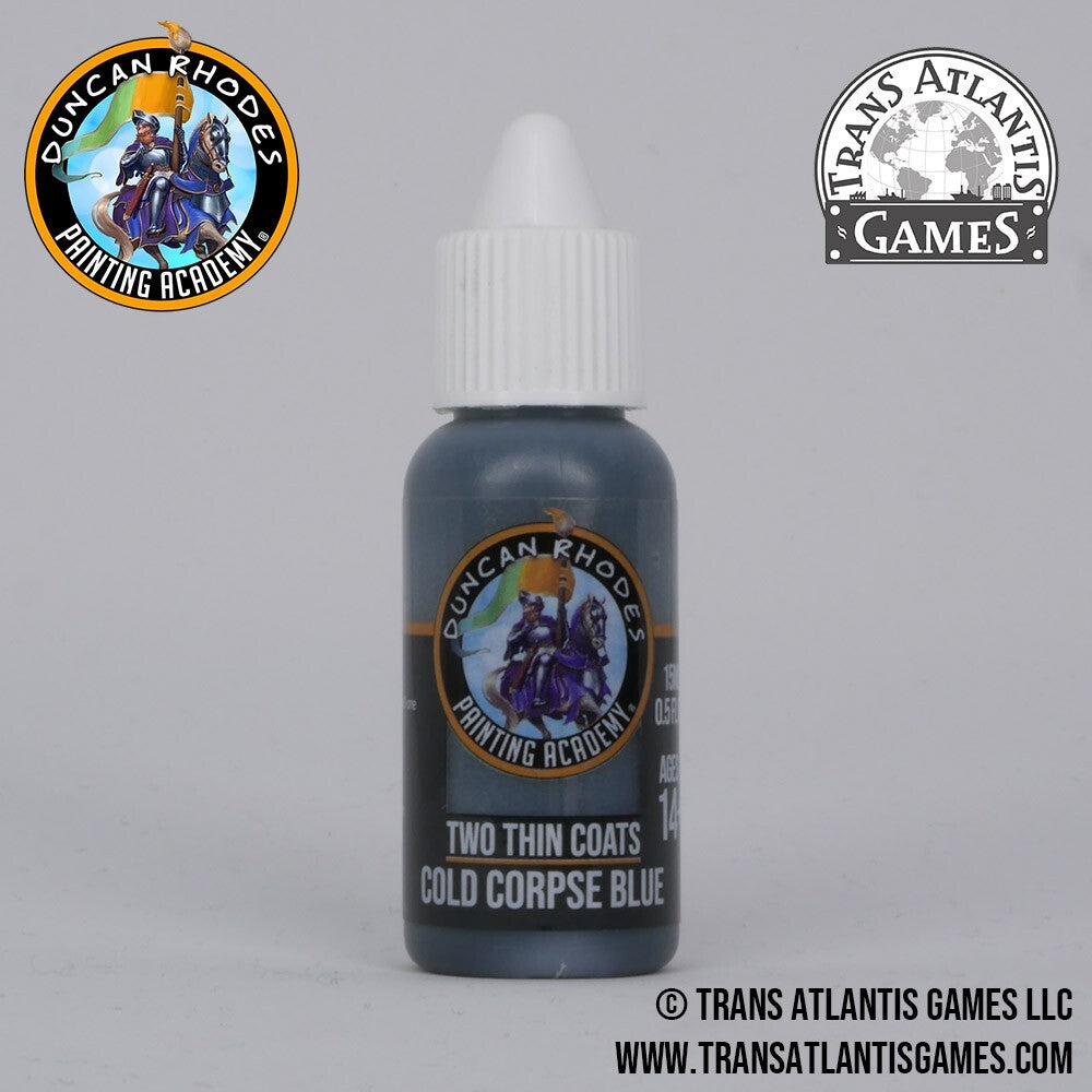 Duncan Rhodes Painting Academy Two Thin Coats Cold Corpse Blue 15ml Bottle 10049
