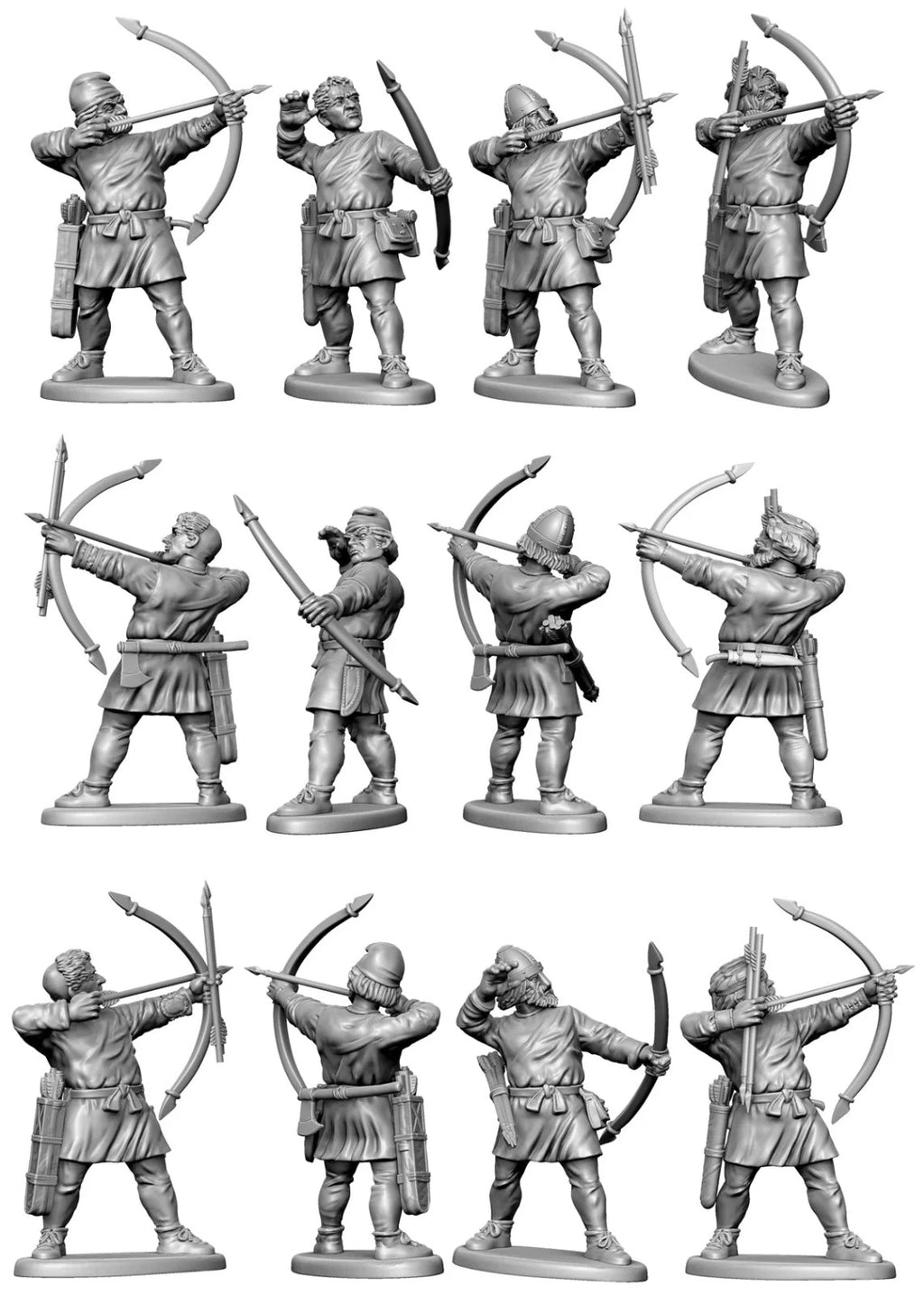 Victrix Warriors Of The Dark Ages 28mm Hard Plastic Archers & Slingers - VXDA006