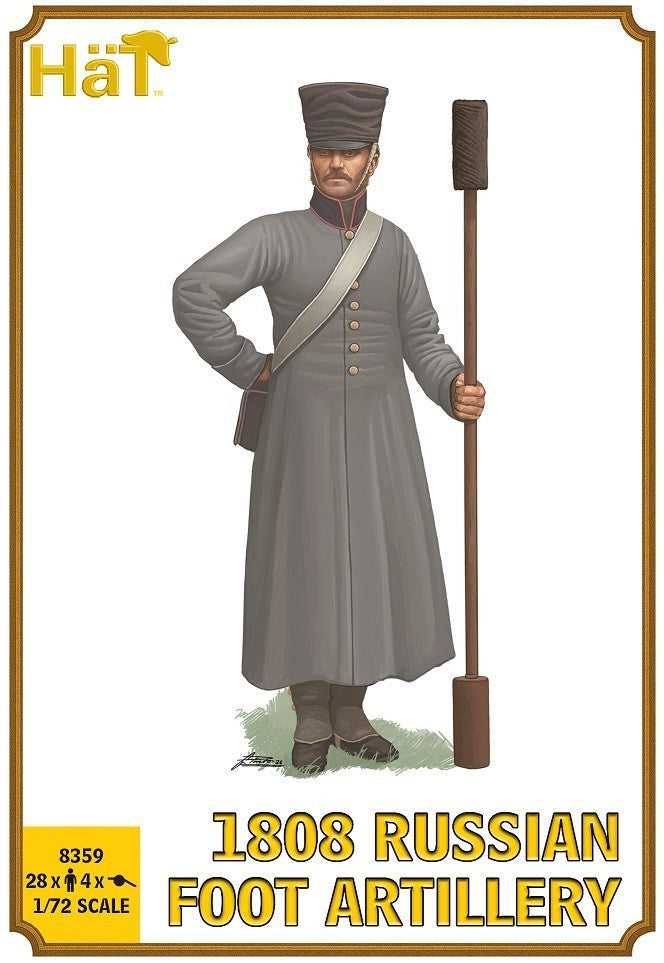 Hat Industrie 1:72 Scale 1808 Napoleonic Russian Artillery With (1/2 pud) 20lb Unicorn Gun - 8359