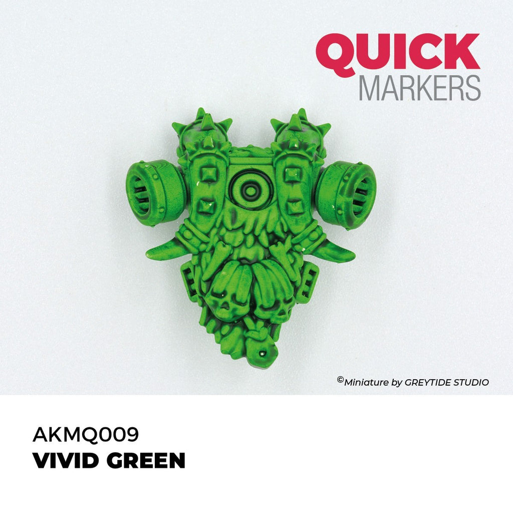 AK Interactive Acrylic Quick Gen Markers For Tabletop Games Vivid Green - AKMQ009