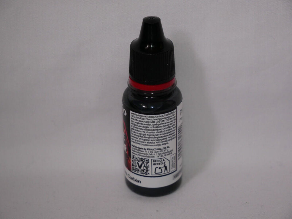 Vallejo Game Color Acrylic Range Charcoal 18ml/0.6 fl oz Dropper Bottle - 72.155