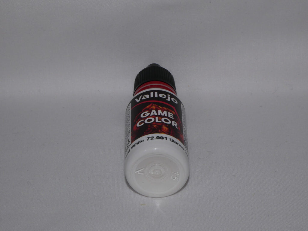 Vallejo Game Color Acrylic Range Dead White 18ml/0.6 fl oz Dropper Bottle 72.001