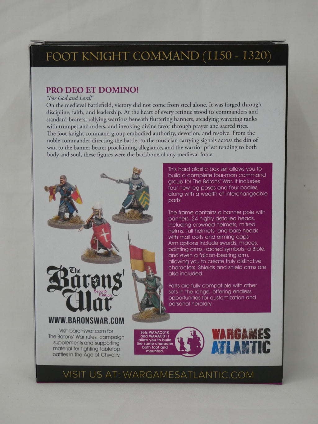 Wargames Atlantic The Barons' War 28mm Foot Knight Command (1150-1320) - WAAAC010