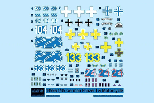 Academy 1:35 Scale WW2 German Panzer 1 Ausf.B & Motorcycle Skill Level 4 - 13556