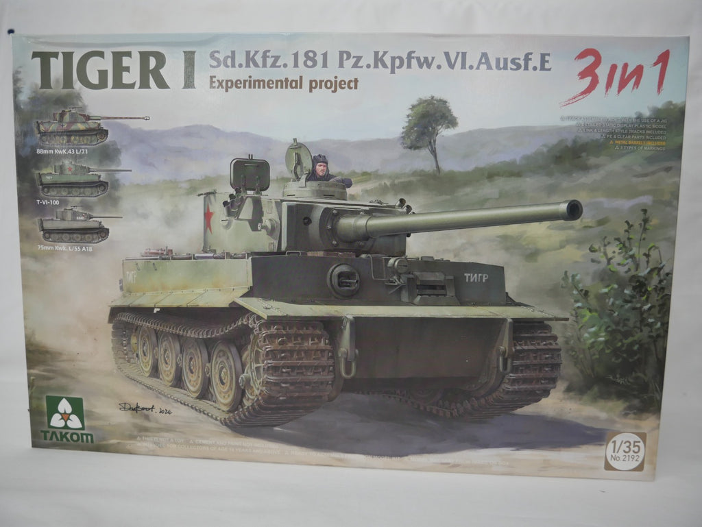 Takom 1:35 Scale WWII German Army Tiger I Heavy Tank Experimental Project - 2192