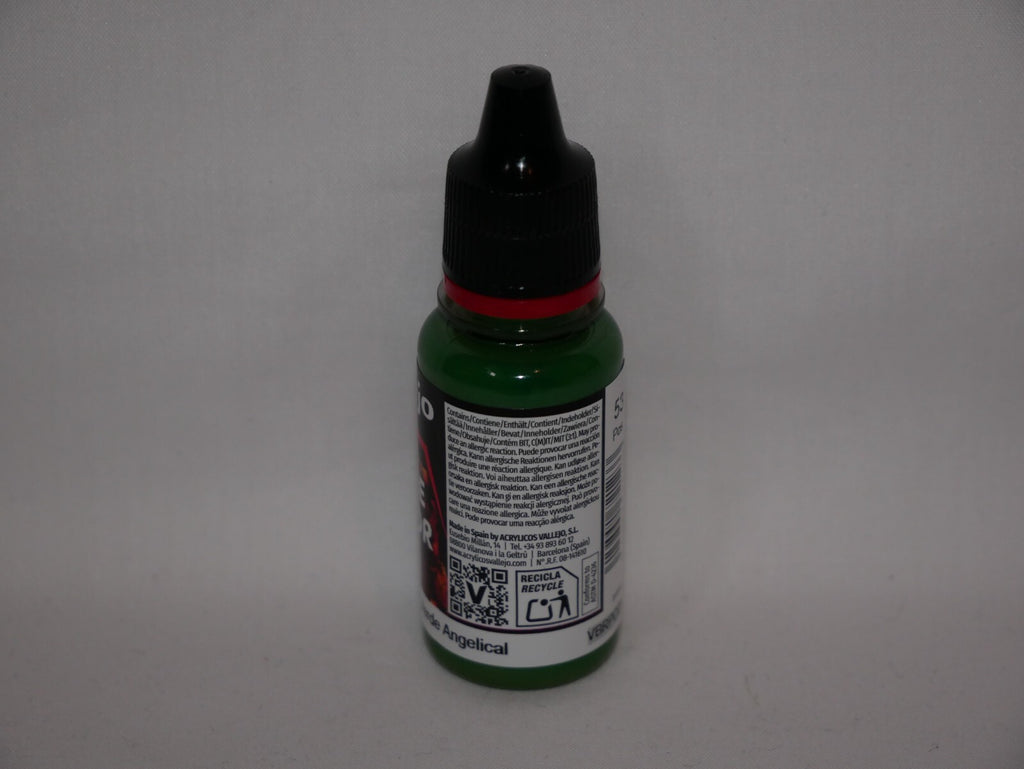 Vallejo Game Color Acrylics Angel Green 18ml/0.6 fl oz Dropper Bottle - 72.123
