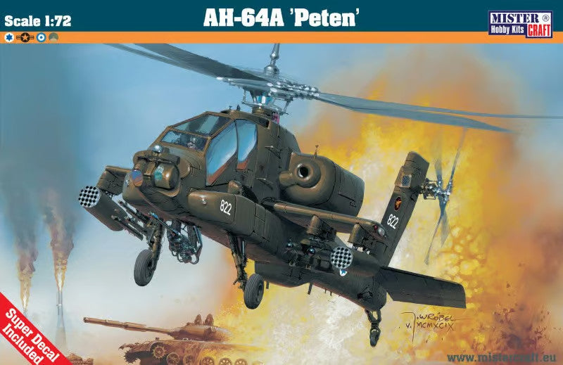 MisterCraft Hobby Kits 1:72 Scale (D-38) Boeing AH-64A 'Apache Peten' - 040383
