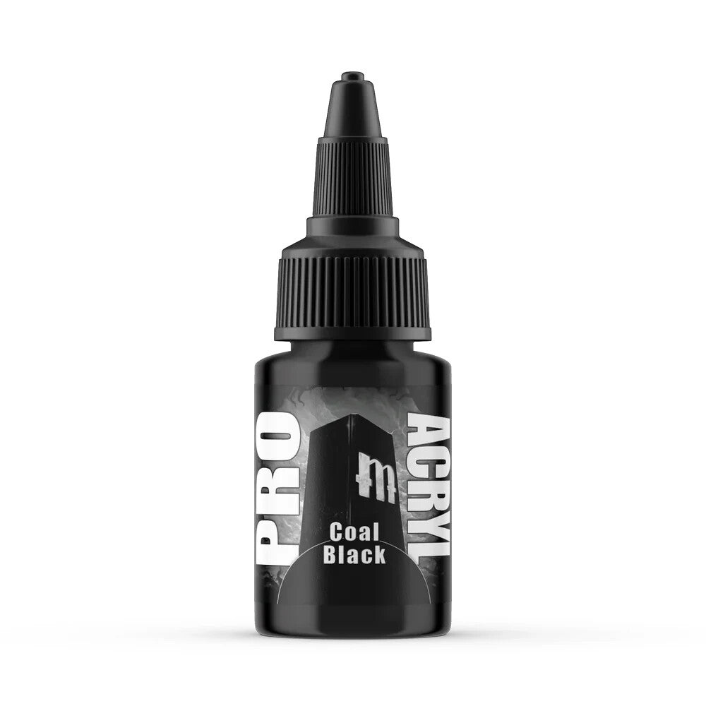 Monument Hobbies Pro Acryl Paint Range Coal Black 22ml Twist Top Bottle MPA-002