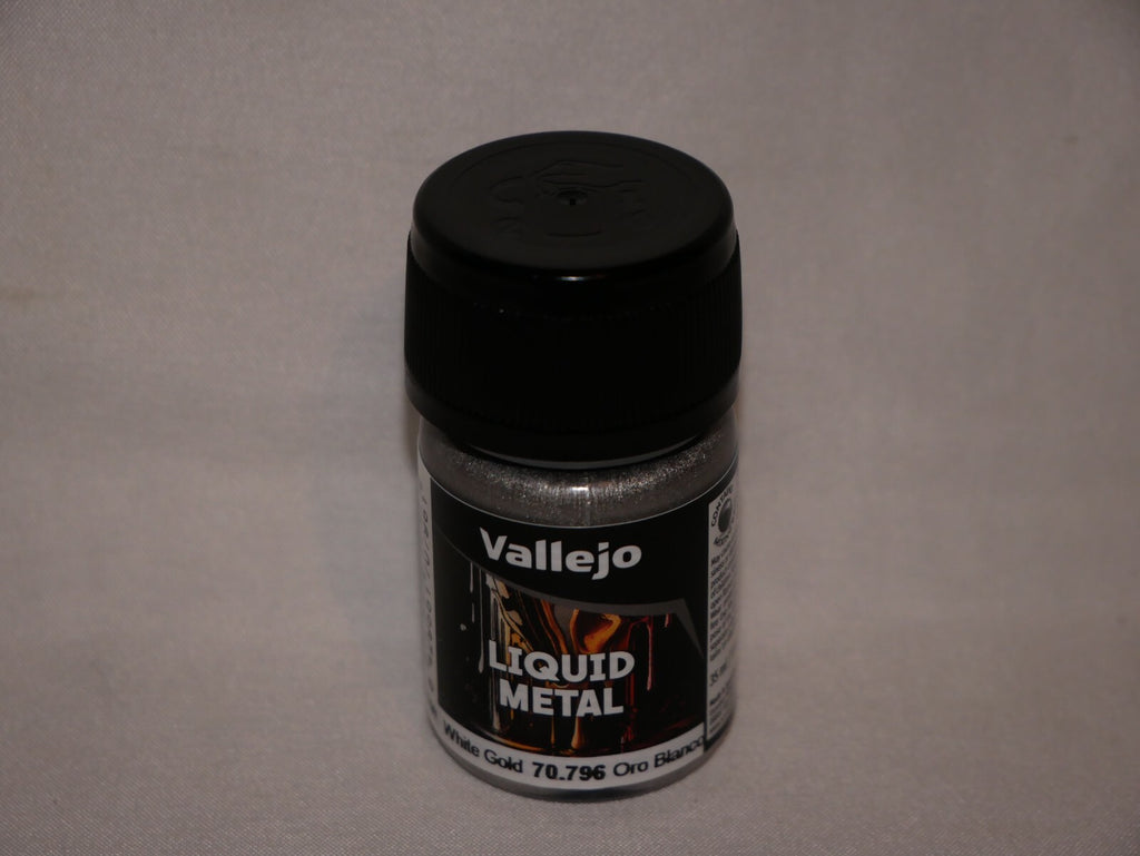 Vallejo Liquid Metal White Gold Metallic Alcohol Based 35ml / 1.15 fl oz 70.796