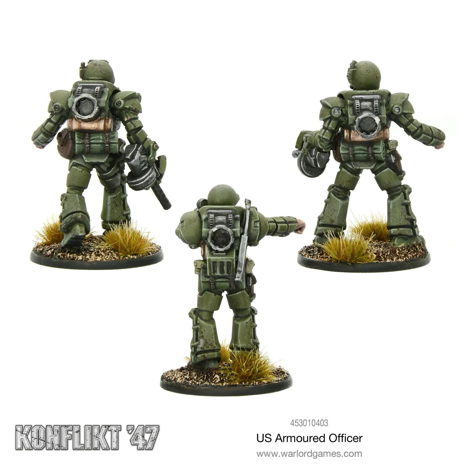 Warlord Games Konflikt 47 1:56 Scale US Armoured Officer 2x Fig Blister - 453010403