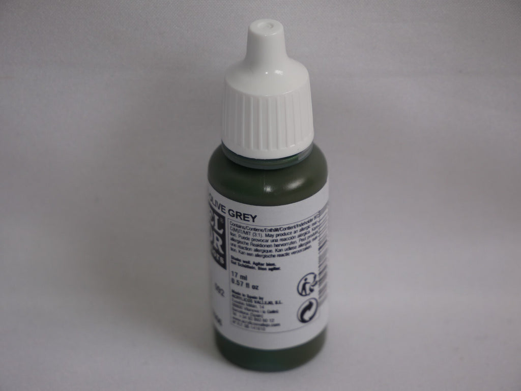Vallejo Model Color Olive Grey Acrylic 17ml/0.57 fl oz Dropper Bottle - 70.888