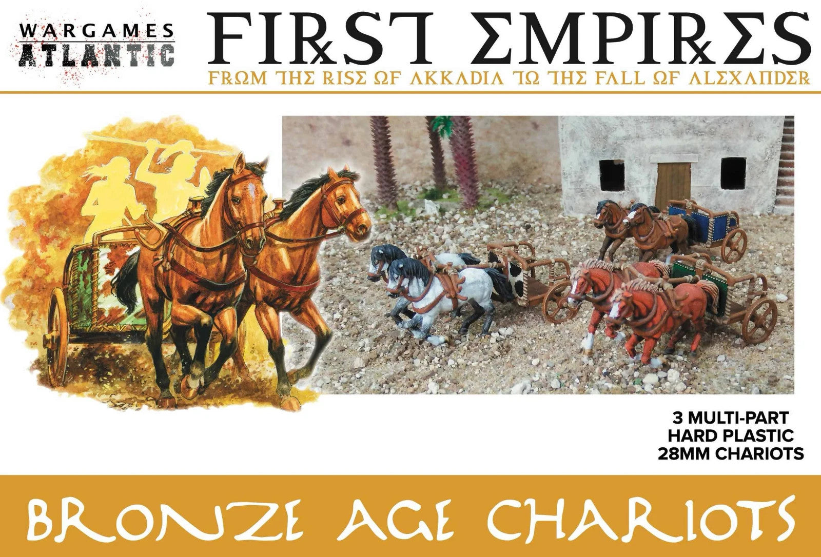 Wargames Atlantic First Empires 28mm Hard Plastic Bronze Age Chariots - WAAFE002