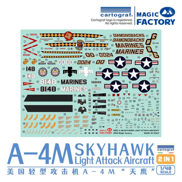 Magic Factory 1:48 Scale A-4M Skyhawk Light Attack Aircraft (2-1) Model Kit 5002