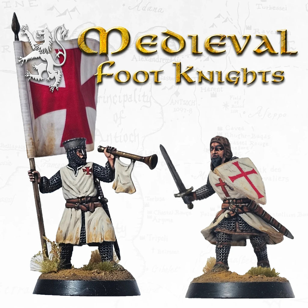 Victrix Medieval Warriors 28mm Scale Hard Plastic Medieval Foot Knights - VXM004