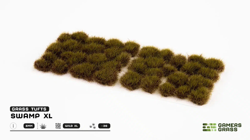 Gamers Grass Wild Swamp XL 8mm Tufts For Wargaming Bases (36) Per Pack - GG8-SW