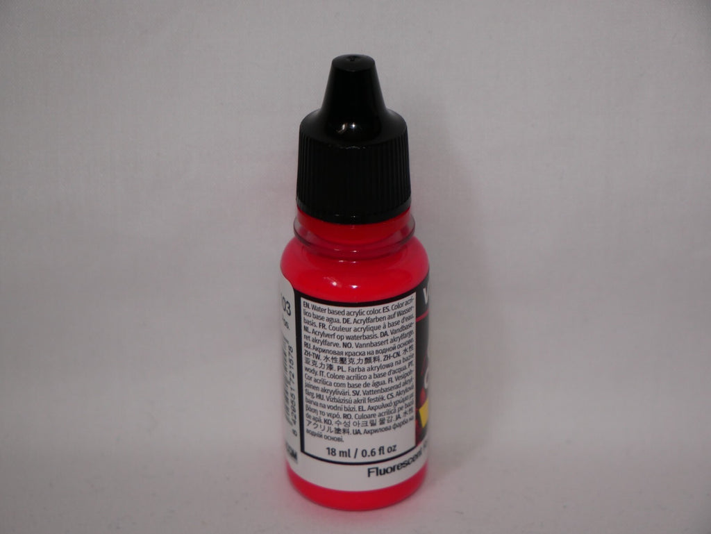 Vallejo Game Color Acrylic Range Fluorescent Red 18ml Dropper Bottle - 72.157