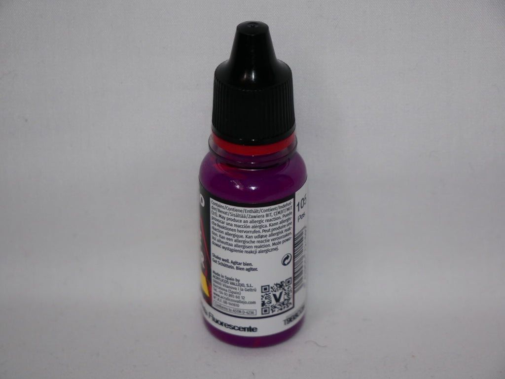 Vallejo Game Color Acrylic Range Fluorescent Violet 18ml Dropper Bottle - 72.159