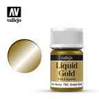 Vallejo Liquid Metal Green Gold Metallic Alcohol Based 35ml / 1.15 fl oz 70.795
