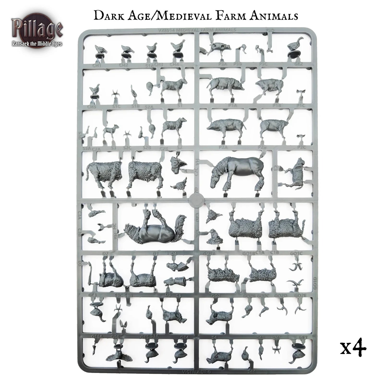Victrix Ltd Pillage Ransack The Middle Ages 28mm Medieval Farm Animals - VXE014