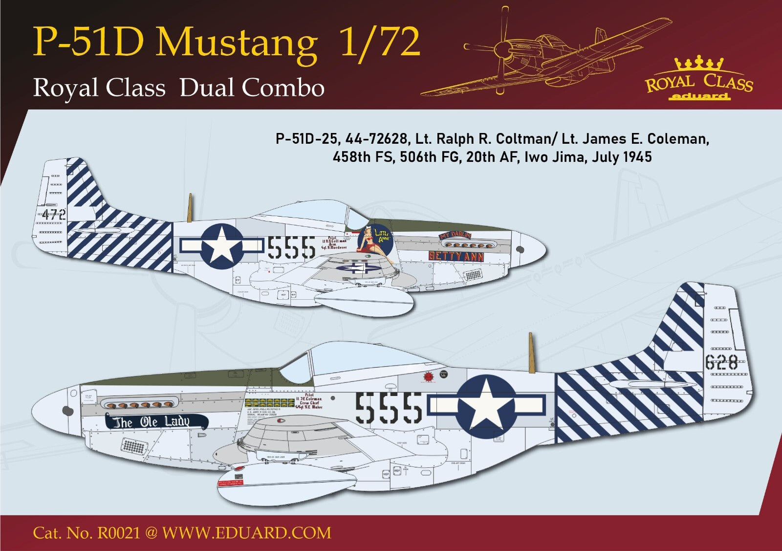 Eduard 1:72 Scale P-51D Mustang Dual Combo Set 'The Royal Class Edition' - R0021