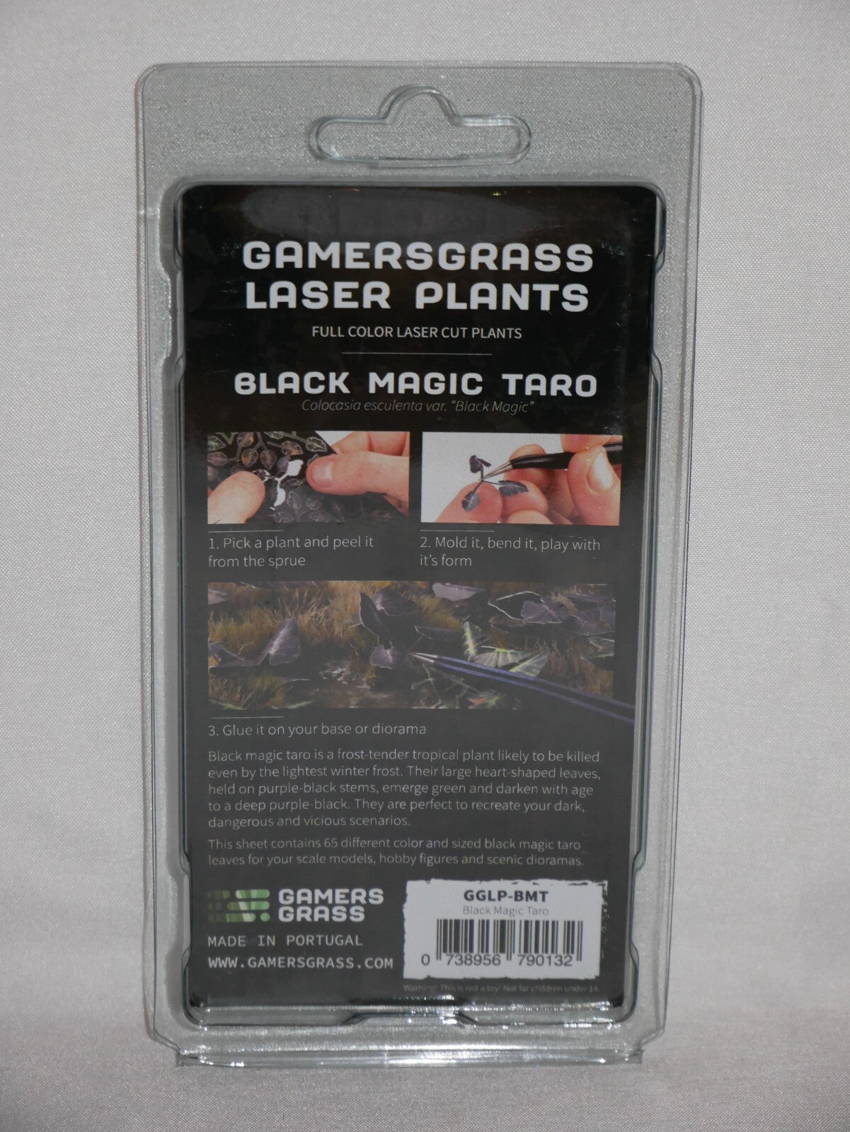 Gamers Grass Full Color Laser Cut Plants Black Magic Taro (65) Per Pack GGLP-BMT