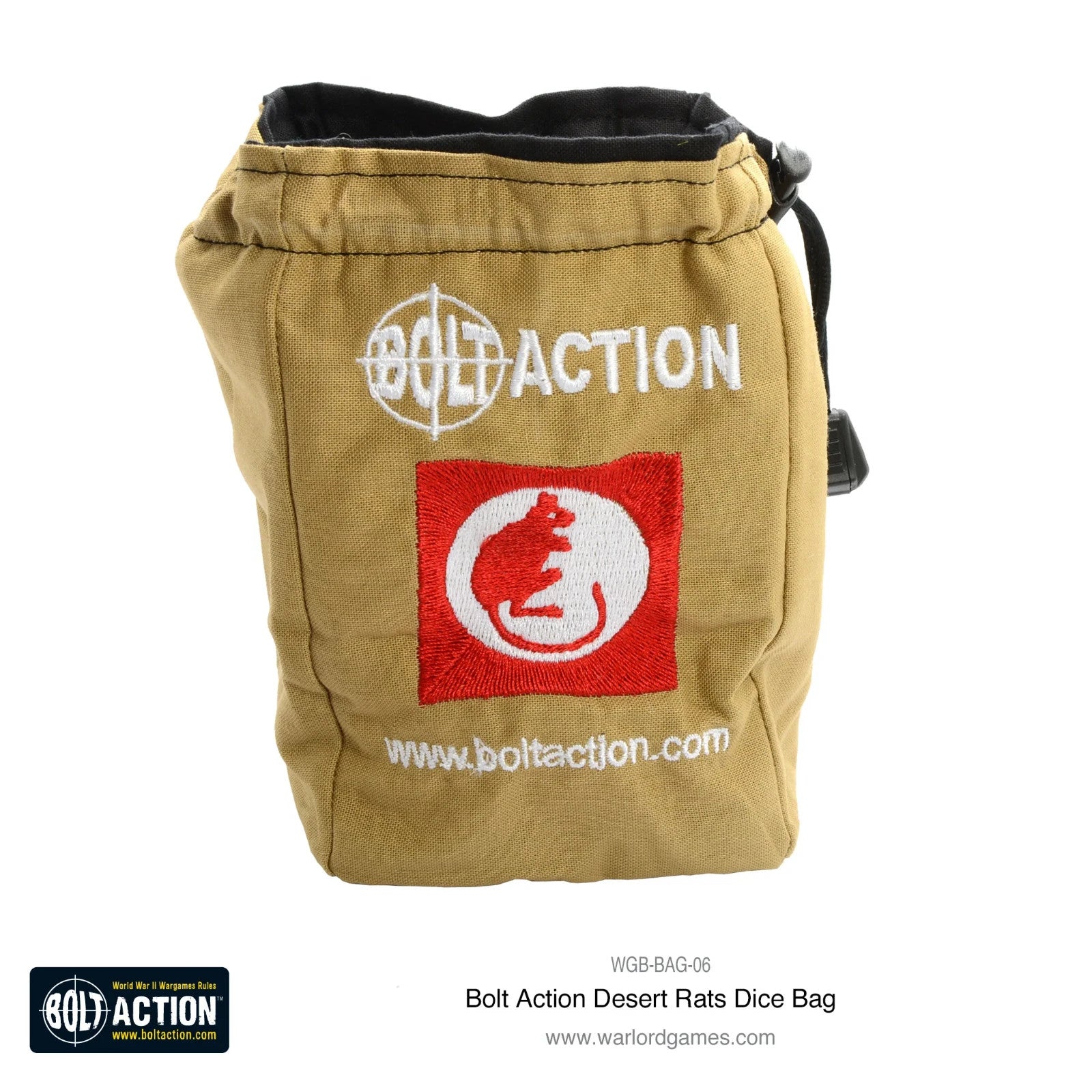 Warlord Games Bolt Action 1:56 Scale WWII Desert Rat Order Dice Bag - WGB-BAG-06