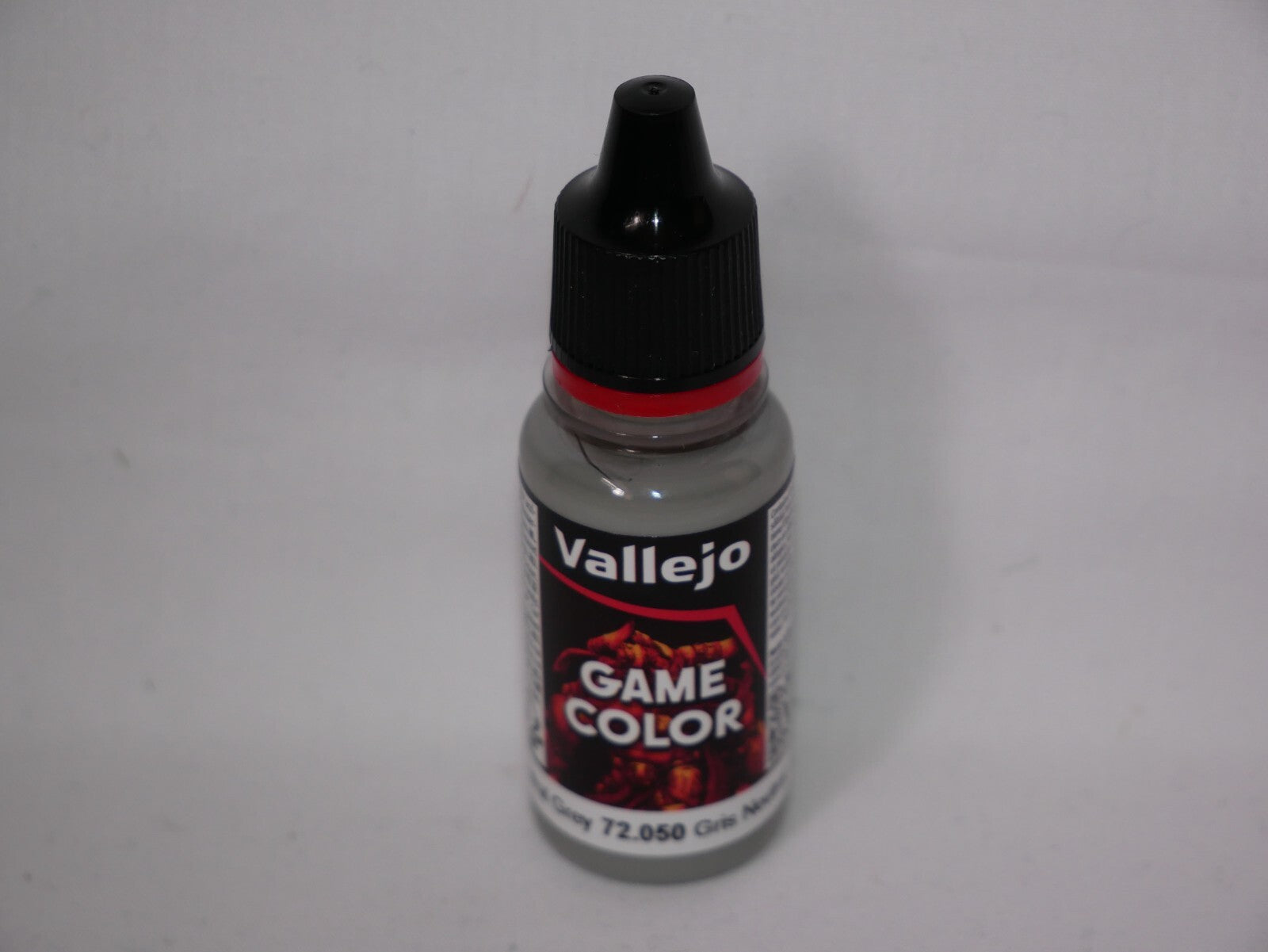 Vallejo Game Color Acrylics Neutral Grey 18ml/0.6 fl oz Dropper Bottle - 72.050