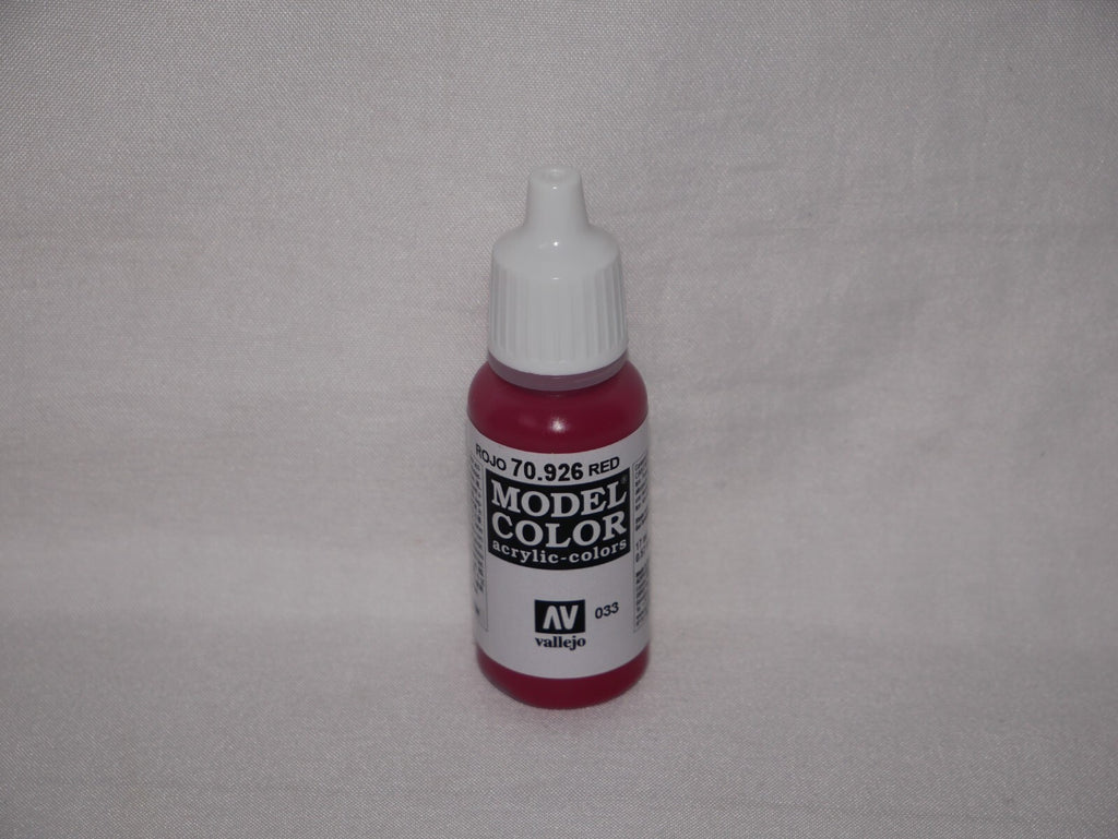 Vallejo Model Color Red Acrylic 17ml/0.57 fl oz Dropper Bottle - 70.926