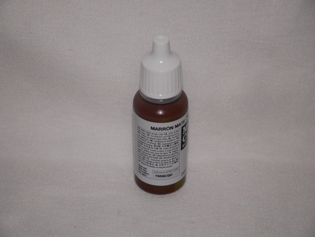 Vallejo Model Color Flat Brown Acrylic 17ml/0.57 fl oz Dropper Bottle - 70.984