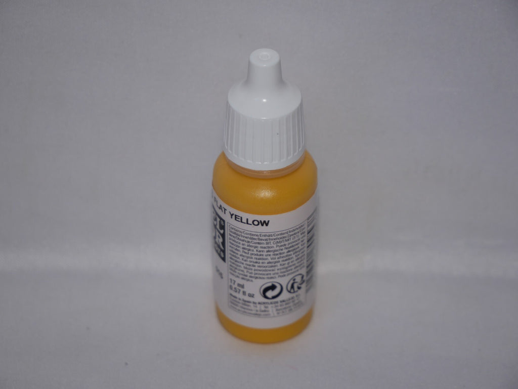 Vallejo Model Color Flat Yellow Acrylic 17ml/0.57 fl oz Dropper Bottle - 70.953