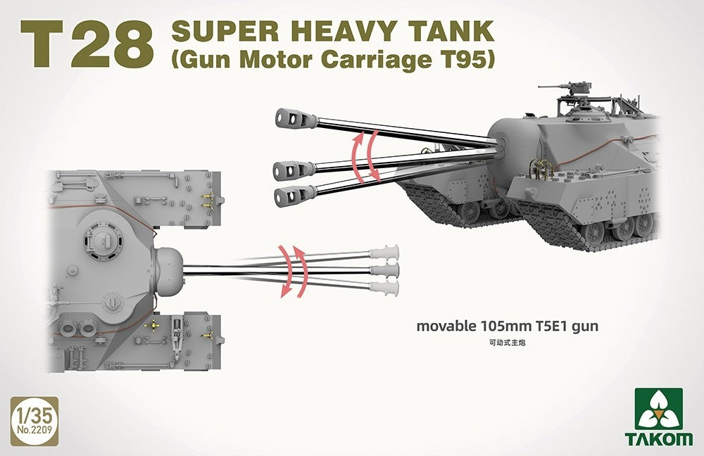 Takom 1:35 Scale US Army T28 Super Heavy Tank (Gun Motor Carriage T95) - 2209