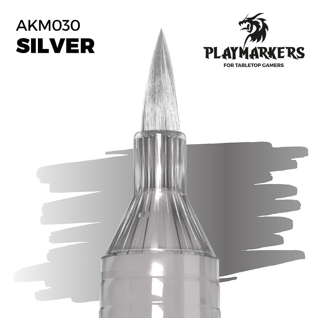 AK Interactive Acrylic Paint Playmarkers For Model Tabletop Games Silver - AKM030