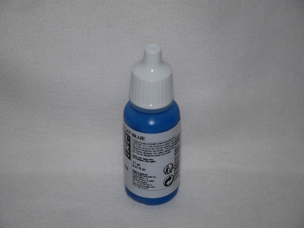 Vallejo Model Color Flat Blue Acrylic 17ml/0.57 fl oz Dropper Bottle - 70.962