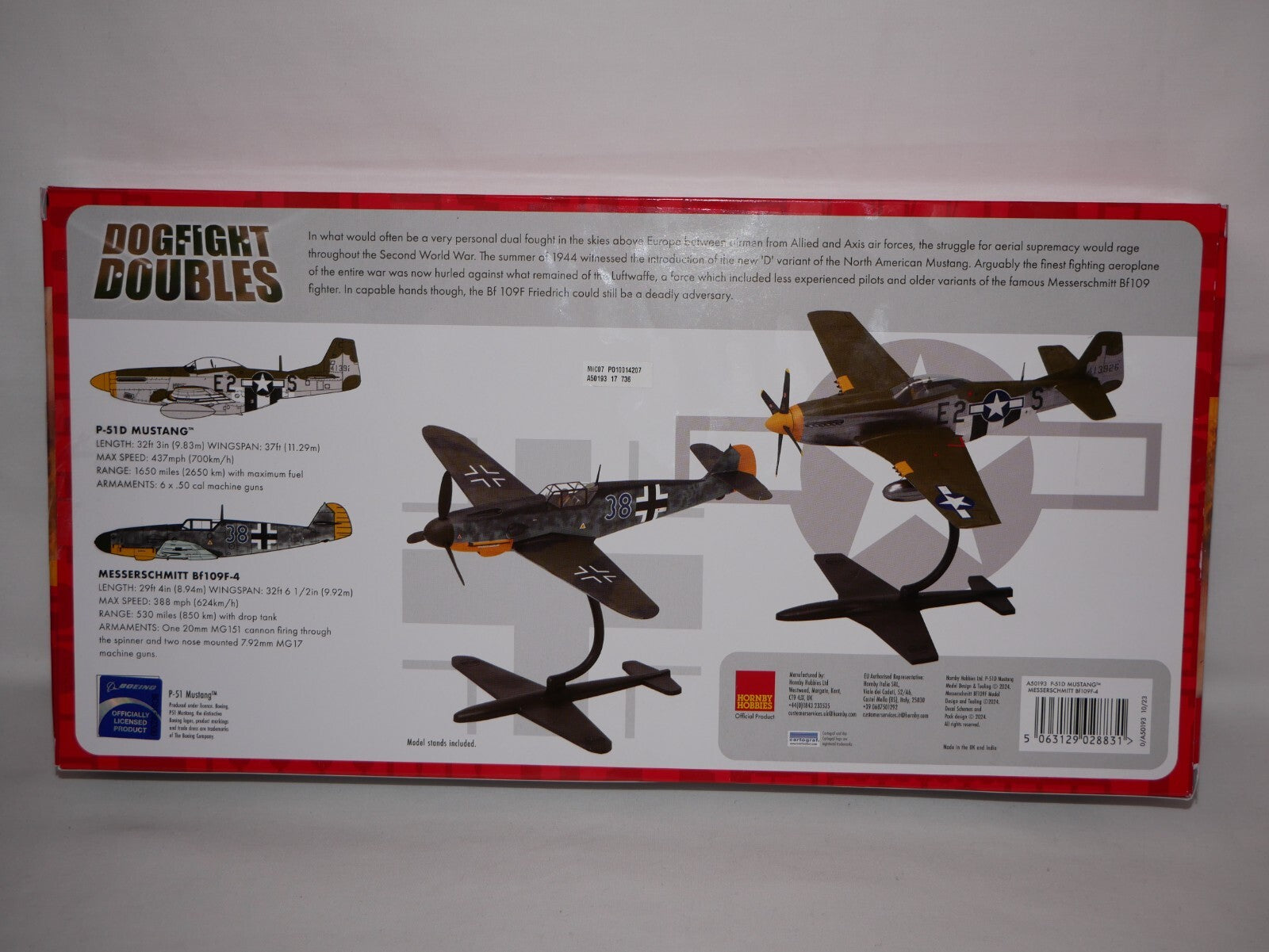 Airfix 1:72 Scale Dogfight Doubles P-51 Mustang Vs Messerschmitt Bf109F-4 A50193