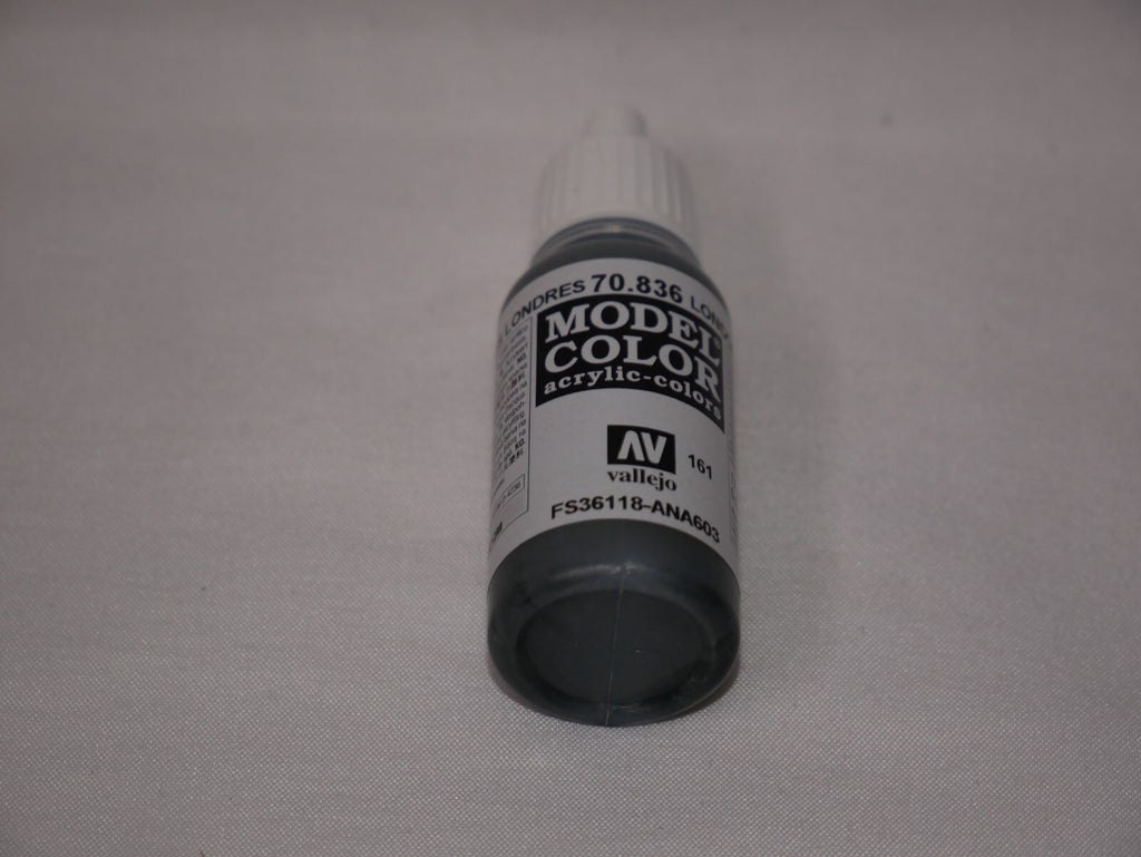 Vallejo Model Color London Grey Acrylic 17ml/0.57 fl oz Dropper Bottle - 70.836