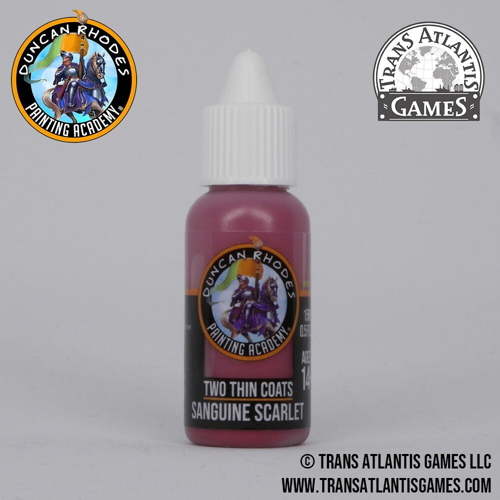 Duncan Rhodes Painting Academy Two Thin Coats Sanguine Scarlet 15ml Bottle 10002