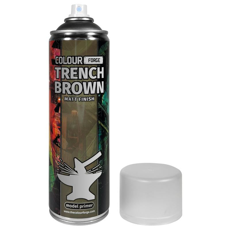 The Colour Forge Trench Brown Matt Finish Model Primer 500ml Aerosol Spray Can